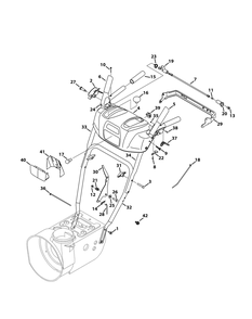 Handle And Panel Diagram and Parts List for 2X524SWE (31AM53TR756-31BM53TR709-31BM53TR710)(2014) Cub Cadet Snow Blower
